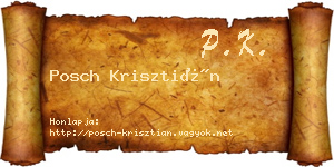 Posch Krisztián névjegykártya